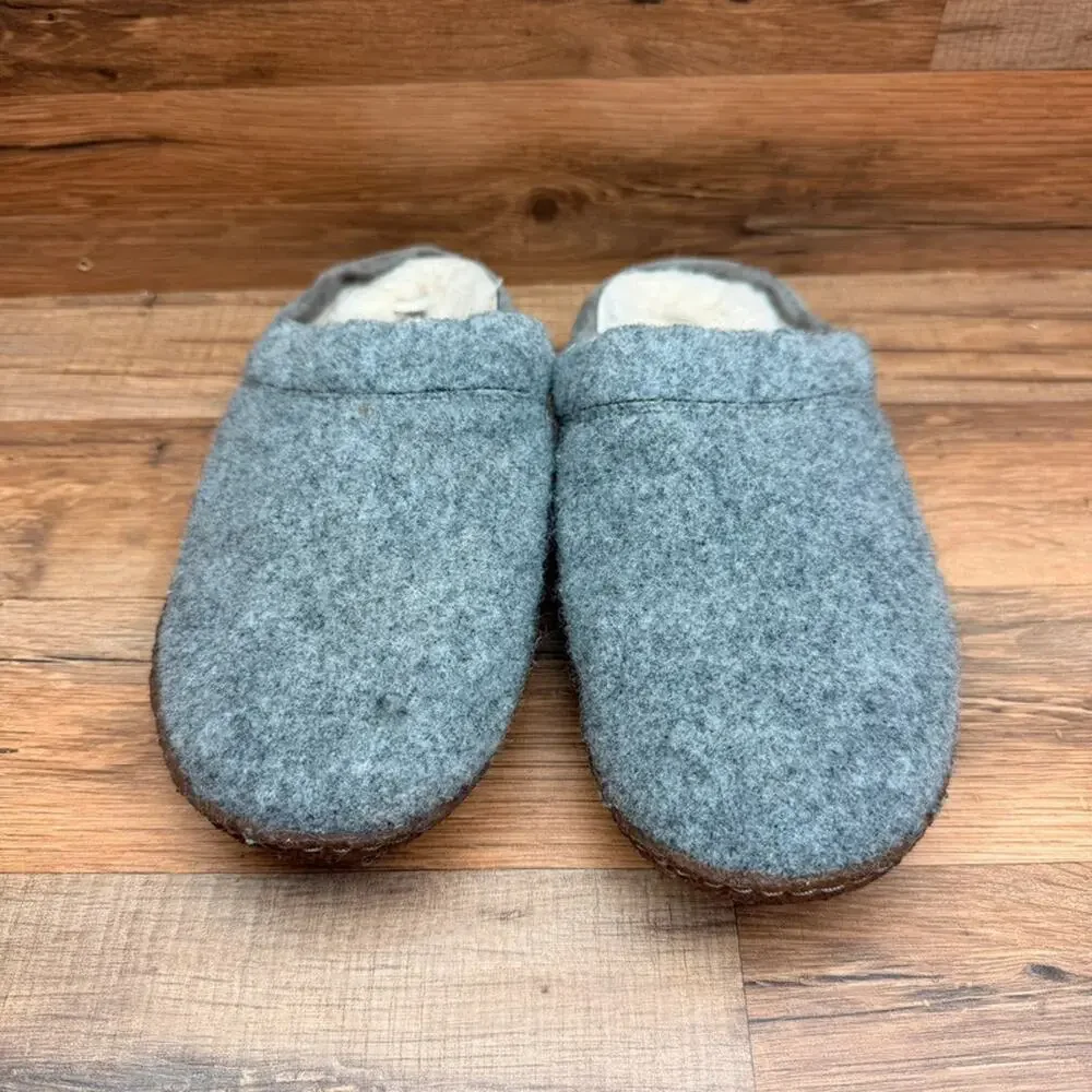 Sorel Mule Shoes Wo's size 9 Nakiska Scuff Slipper Faux Fur Lined Casual Slip On